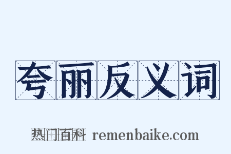 夸丽反义词是什么意思的图片